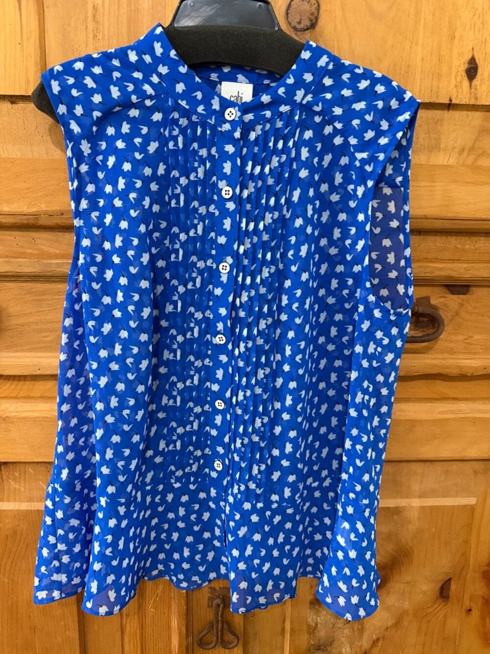 CAbi Electric Blue Sleeveless Blouse